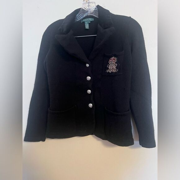 Ralph Lauren Sweaters - Ralph Lauren Black Sweater with Silver Buttons